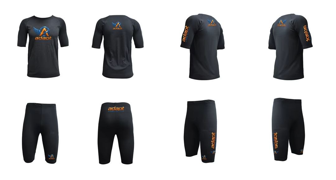 Adapt branded training t-shirt and shorts